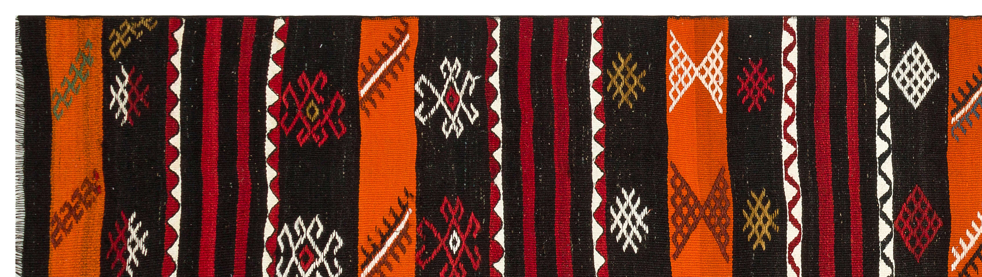 Geometric Over Dyed Kilim Rug 2'9'' x 10'0'' ft 85 x 305 cm
