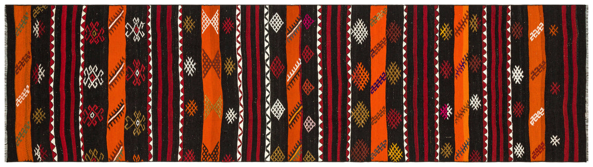 Geometric Over Dyed Kilim Rug 2&#39;9&#39;&#39; x 10&#39;0&#39;&#39; ft 85 x 305 cm