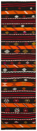 Geometric Over Dyed Kilim Rug 2'9'' x 10'0'' ft 85 x 305 cm