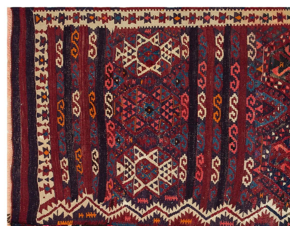 Geometric Over Dyed Kilim Rug 5&#39;2&#39;&#39; x 6&#39;6&#39;&#39; ft 157 x 198 cm