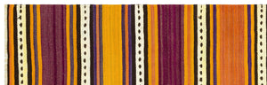 Striped Over Dyed Kilim Rug 2'12'' x 9'7'' ft 91 x 293 cm