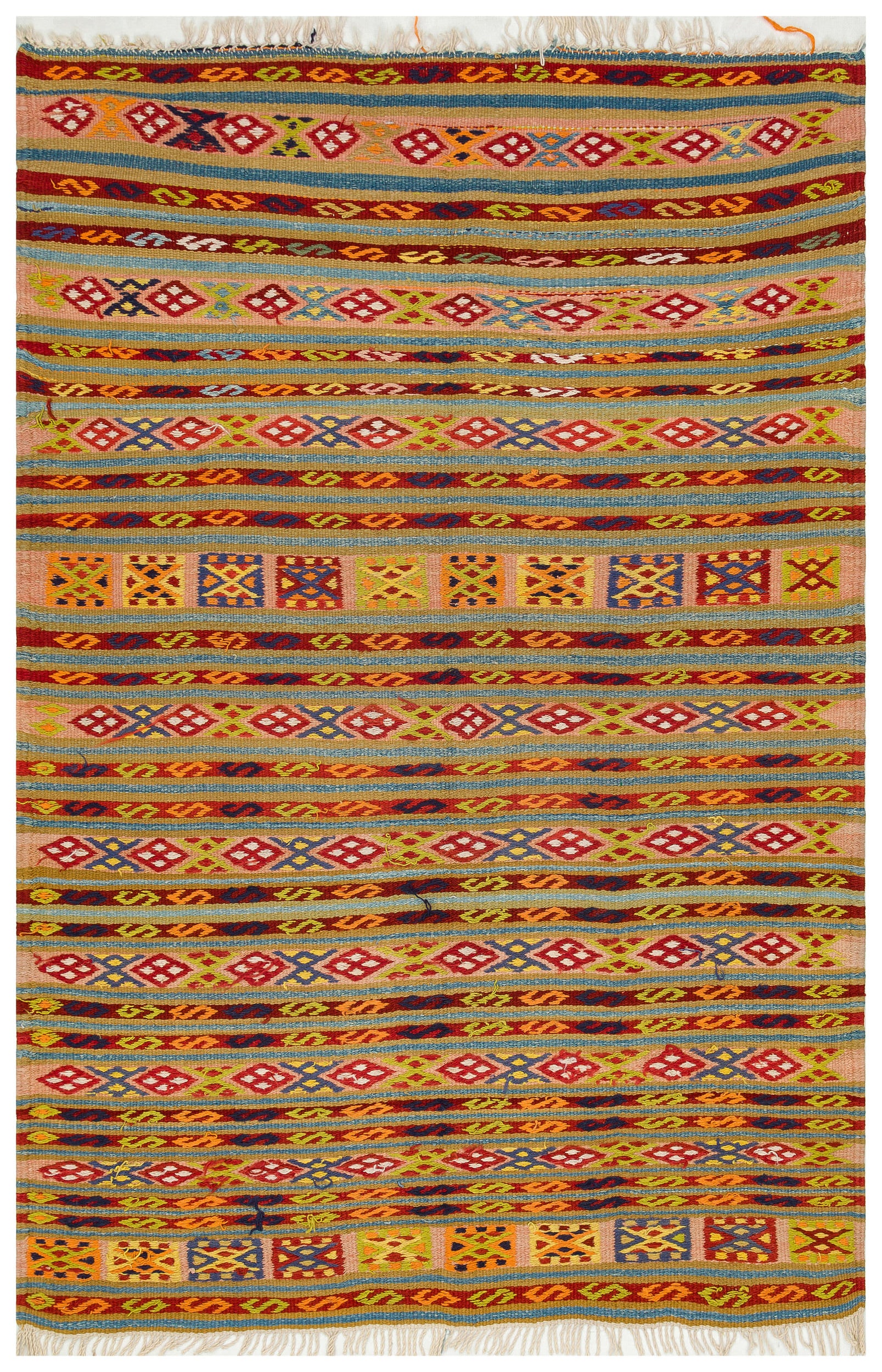 Geometric Over Dyed Kilim Rug 4'3'' x 6'5'' ft 130 x 195 cm