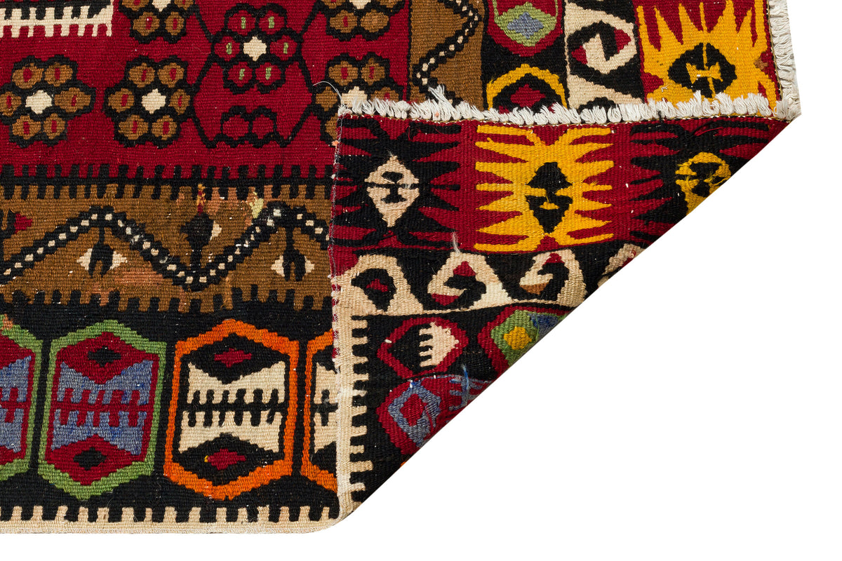 Geometric Over Dyed Kilim Rug 4&#39;7&#39;&#39; x 10&#39;10&#39;&#39; ft 140 x 330 cm