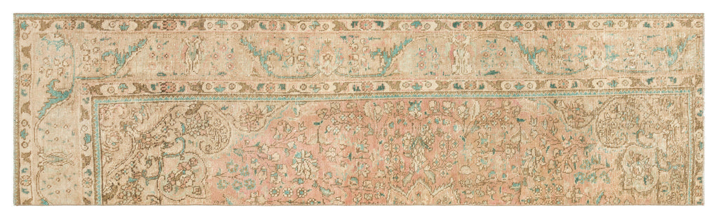 Beige Over Dyed Vintage XLarge Rug 2'6'' x 8'11'' ft 75 x 272 cm