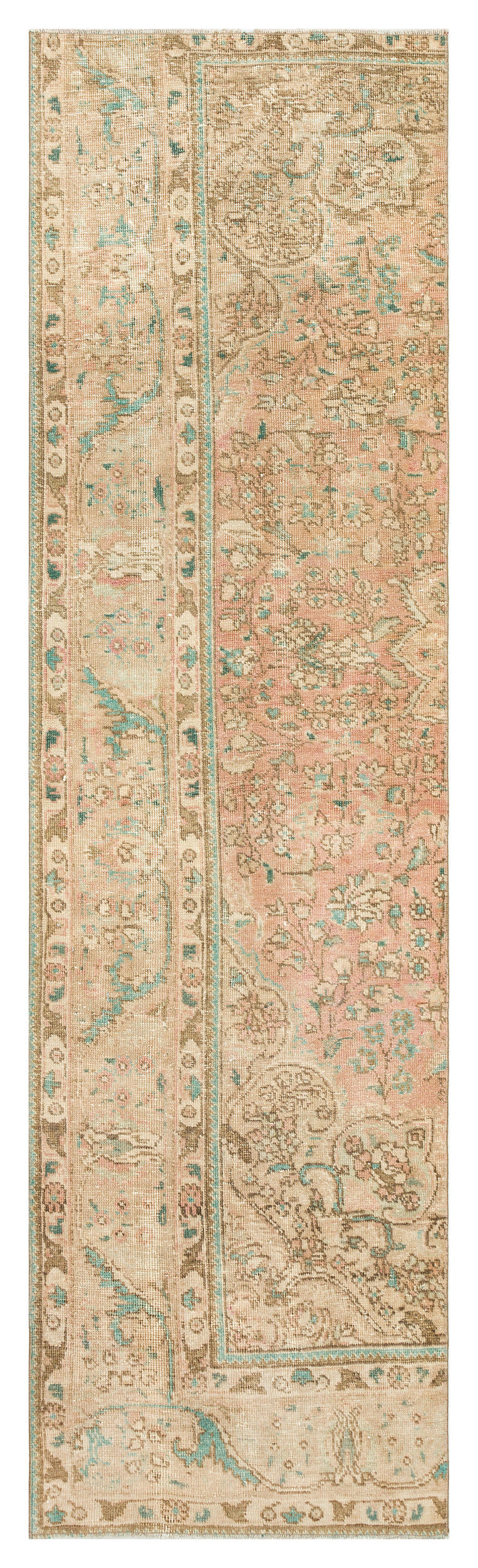 Beige Over Dyed Vintage XLarge Rug 2&#39;6&#39;&#39; x 8&#39;11&#39;&#39; ft 75 x 272 cm