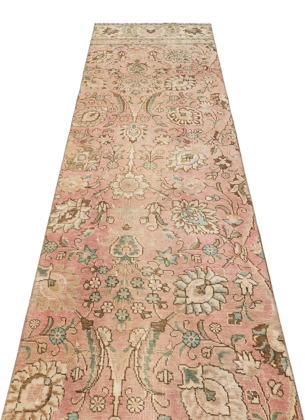 Beige Over Dyed Vintage XLarge Rug 2'8'' x 12'5'' ft 82 x 378 cm