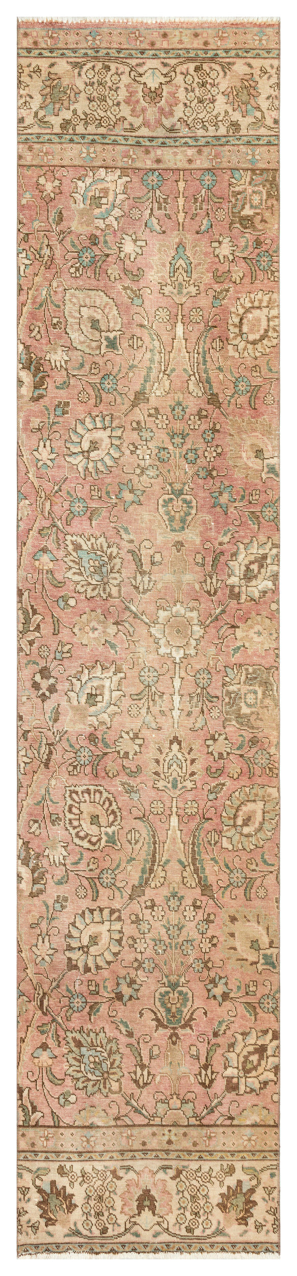 Beige Over Dyed Vintage XLarge Rug 2&#39;8&#39;&#39; x 12&#39;5&#39;&#39; ft 82 x 378 cm