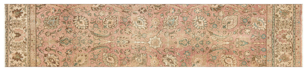 Beige Over Dyed Vintage XLarge Rug 2'8'' x 12'5'' ft 82 x 378 cm