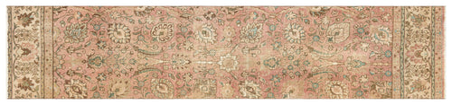 Beige Over Dyed Vintage XLarge Rug 2'8'' x 12'5'' ft 82 x 378 cm