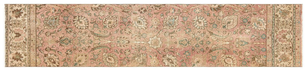 Beige Over Dyed Vintage XLarge Rug 2&#39;8&#39;&#39; x 12&#39;5&#39;&#39; ft 82 x 378 cm