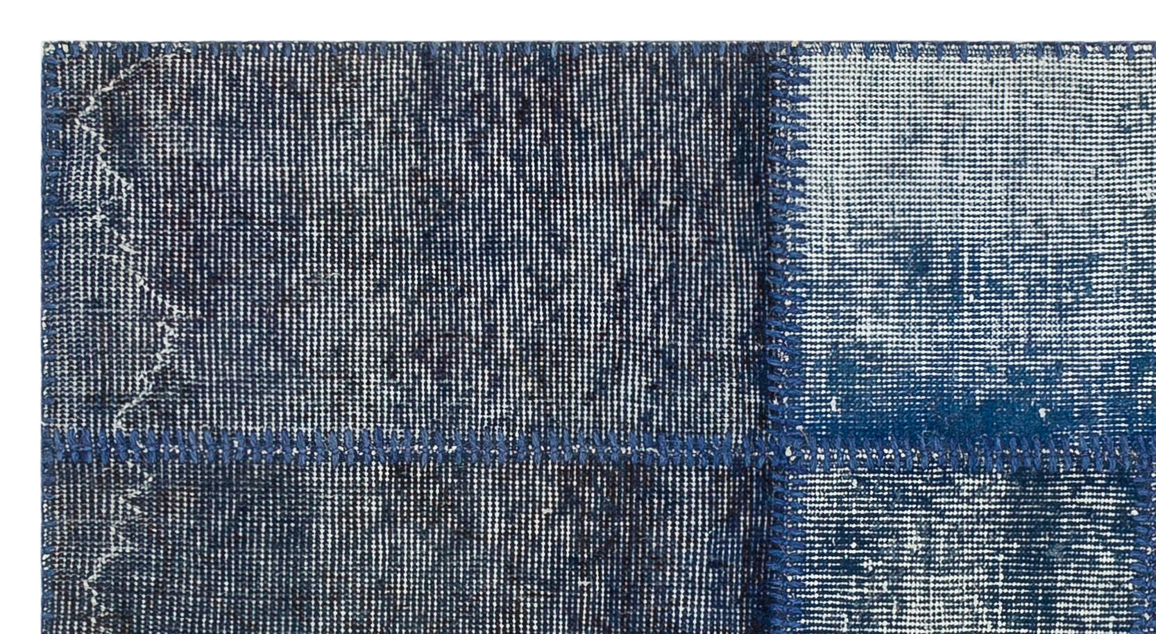 Black Over Dyed Patchwork Unique Rug 2'7'' x 4'11'' ft 80 x 150 cm