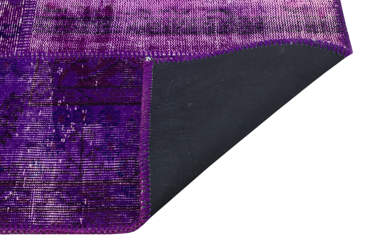 Purple Over Dyed Patchwork Unique Rug 5&#39;4&#39;&#39; x 7&#39;7&#39;&#39; ft 162 x 231 cm