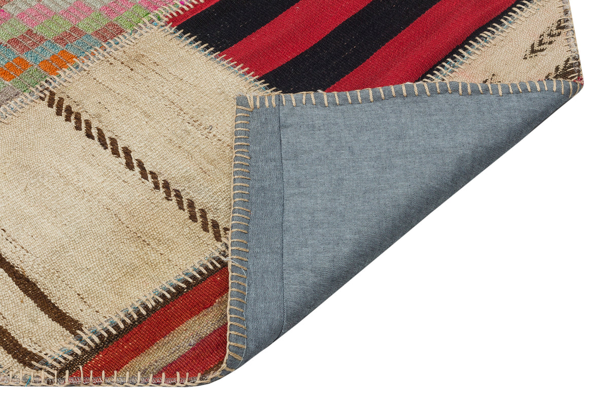 Naturel Over Dyed Kilim Patchwork Unique Rug 5&#39;3&#39;&#39; x 7&#39;7&#39;&#39; ft 160 x 232 cm