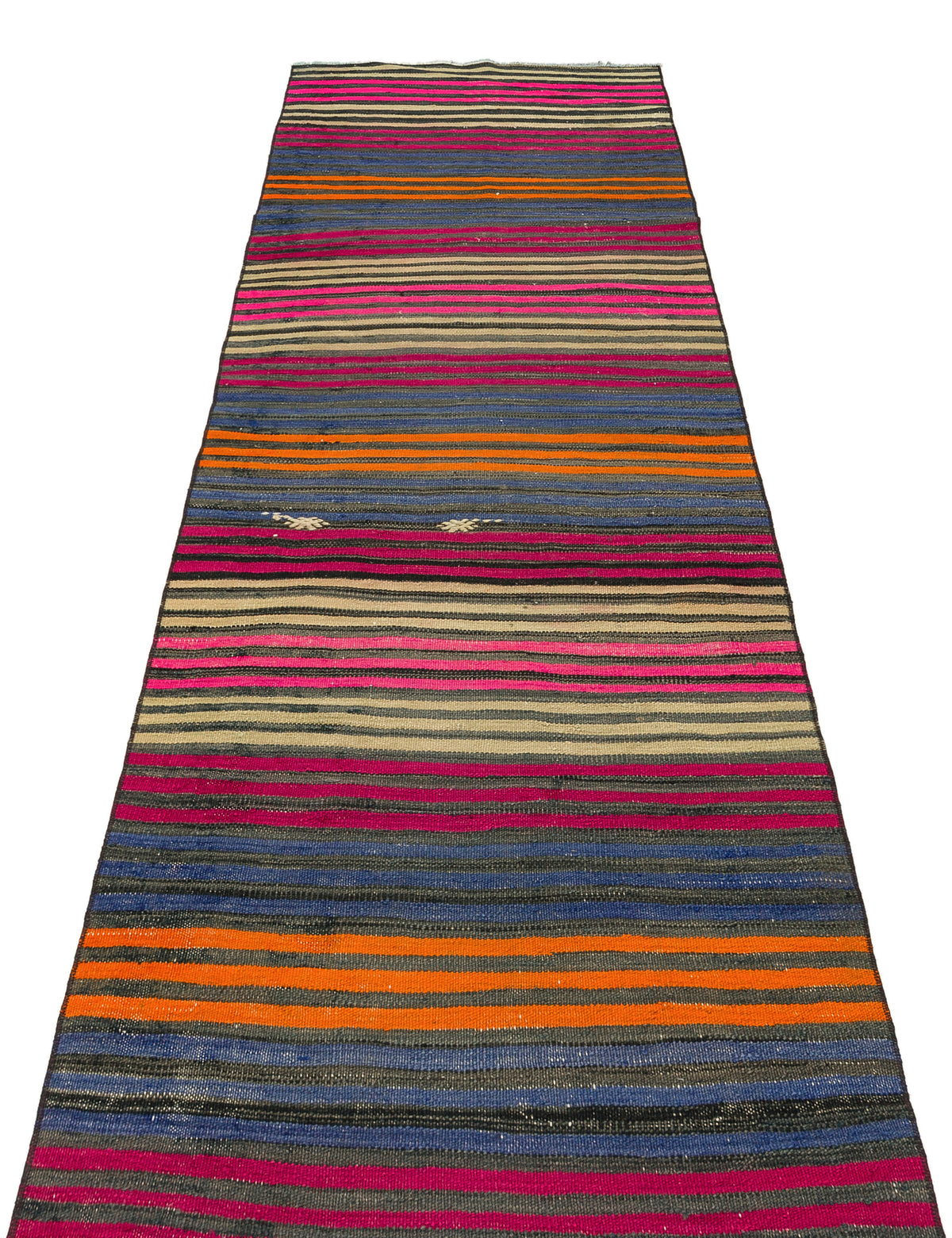 Striped Over Dyed Kilim Rug 2&#39;8&#39;&#39; x 8&#39;4&#39;&#39; ft 81 x 253 cm