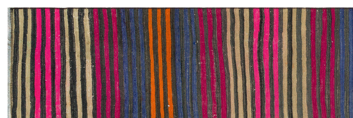 Striped Over Dyed Kilim Rug 2&#39;8&#39;&#39; x 8&#39;4&#39;&#39; ft 81 x 253 cm