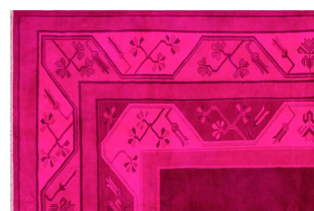 Pink Over Dyed Anatolium Rug 6&#39;11&#39;&#39; x 10&#39;3&#39;&#39; ft 210 x 313 cm