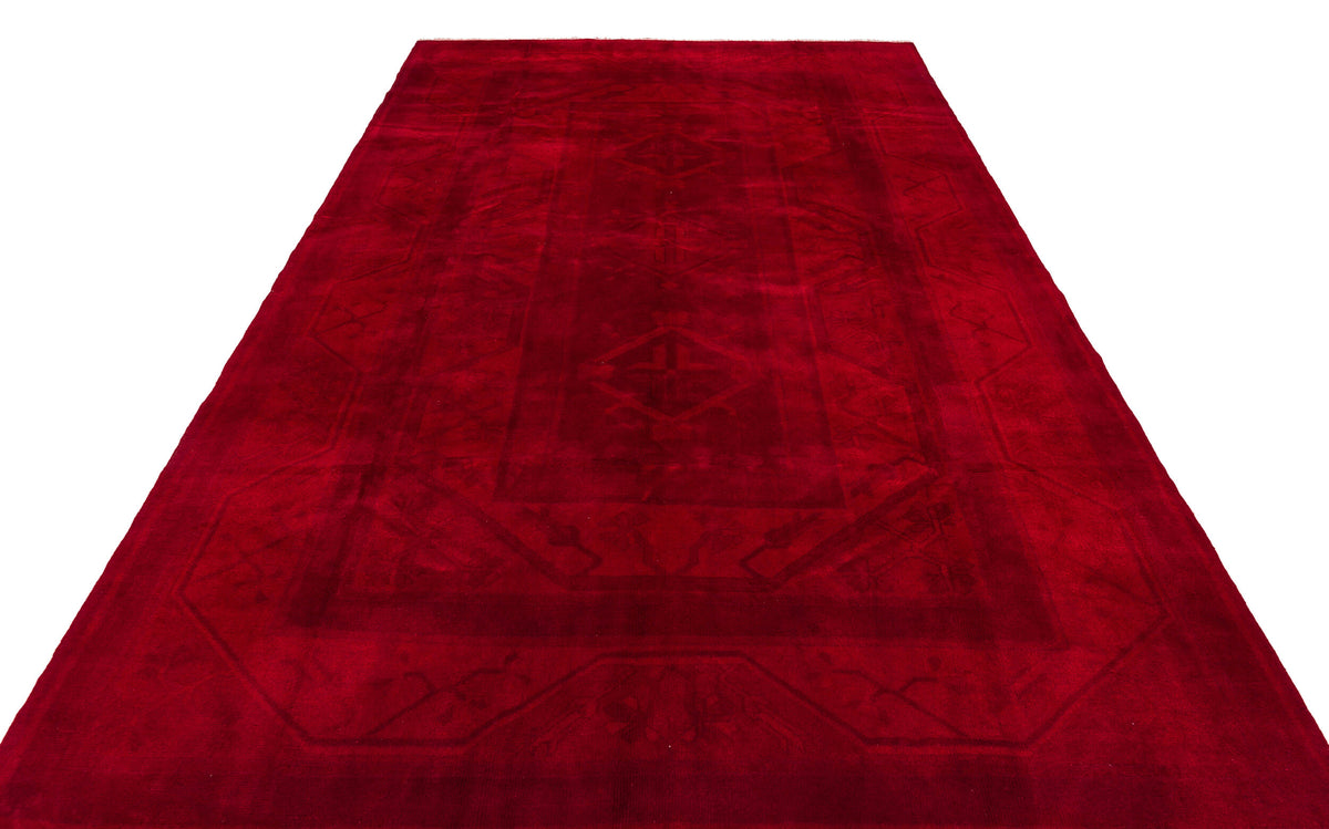 Red Over Dyed Anatolium Rug 6&#39;7&#39;&#39; x 10&#39;2&#39;&#39; ft 200 x 310 cm