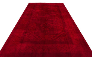 Red Over Dyed Anatolium Rug 6'7'' x 10'2'' ft 200 x 310 cm