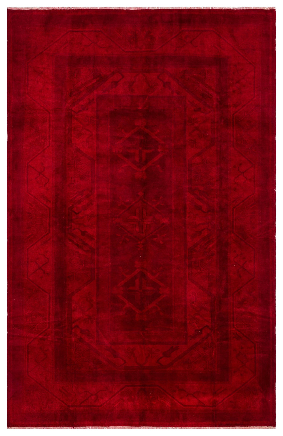 Red Over Dyed Anatolium Rug 6&#39;7&#39;&#39; x 10&#39;2&#39;&#39; ft 200 x 310 cm