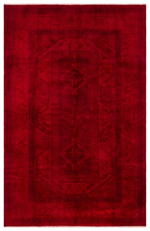 Red Over Dyed Anatolium Rug 6'7'' x 10'2'' ft 200 x 310 cm