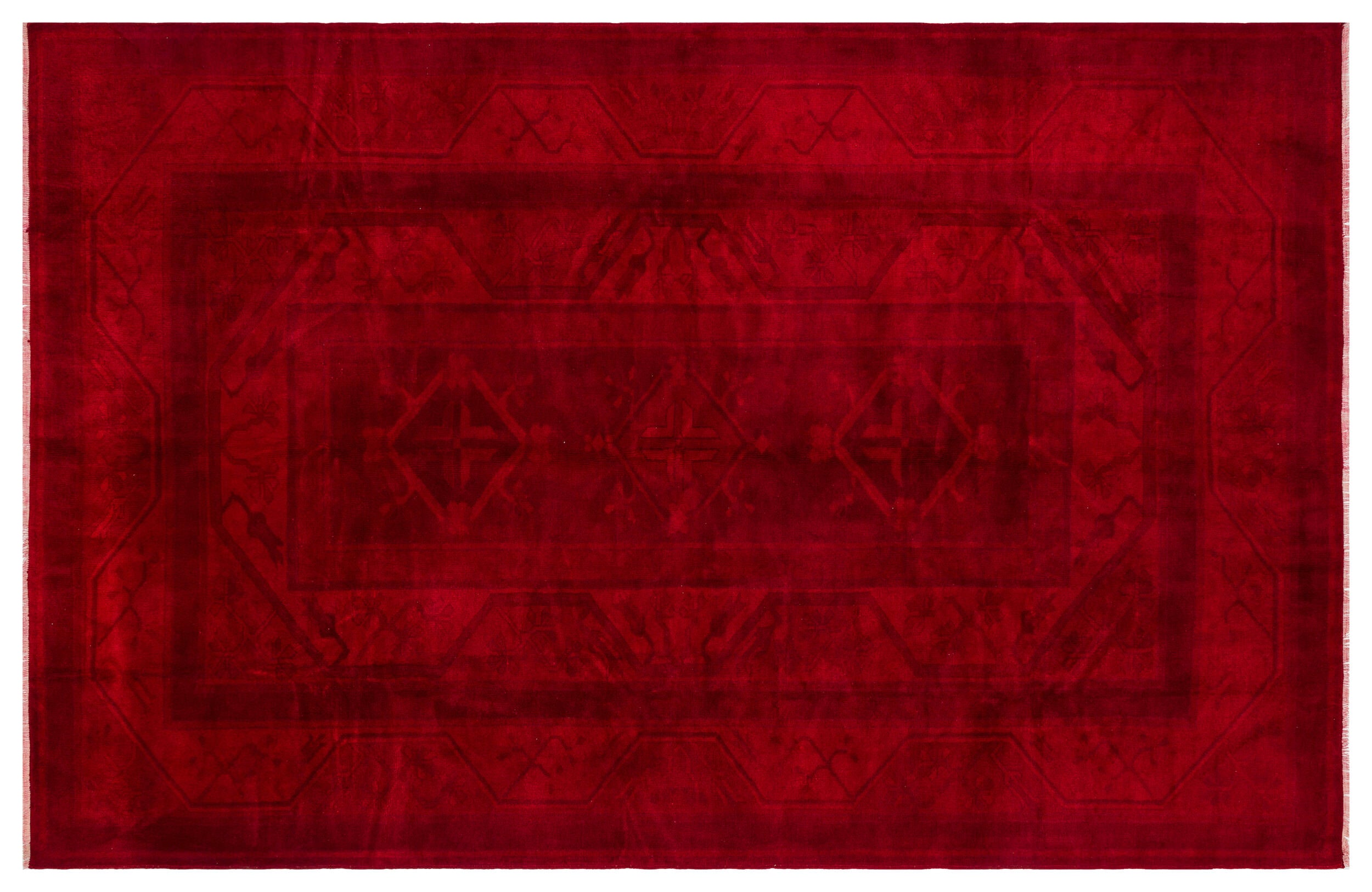 Red Over Dyed Anatolium Rug 6'7'' x 10'2'' ft 200 x 310 cm
