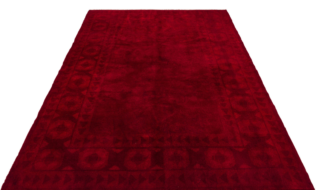 Red Over Dyed Anatolium Rug 5&#39;9&#39;&#39; x 7&#39;3&#39;&#39; ft 175 x 220 cm