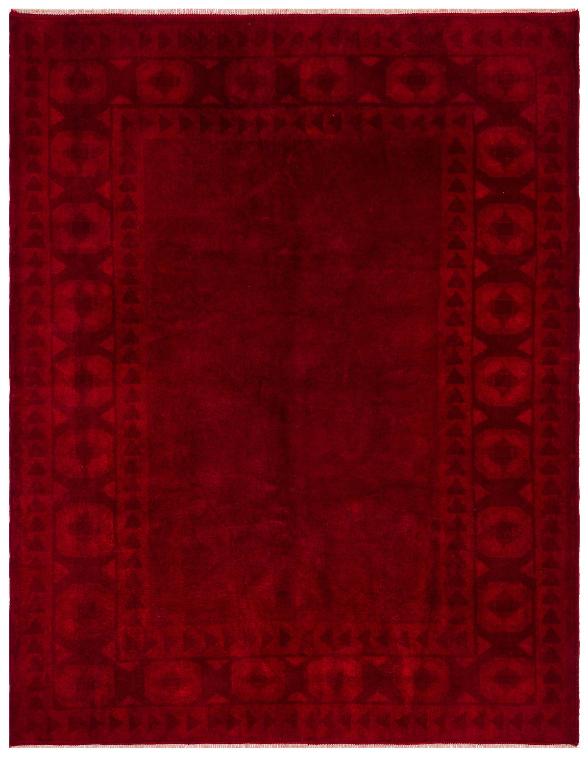 Red Over Dyed Anatolium Rug 5&#39;9&#39;&#39; x 7&#39;3&#39;&#39; ft 175 x 220 cm