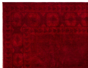 Red Over Dyed Anatolium Rug 5'9'' x 7'3'' ft 175 x 220 cm