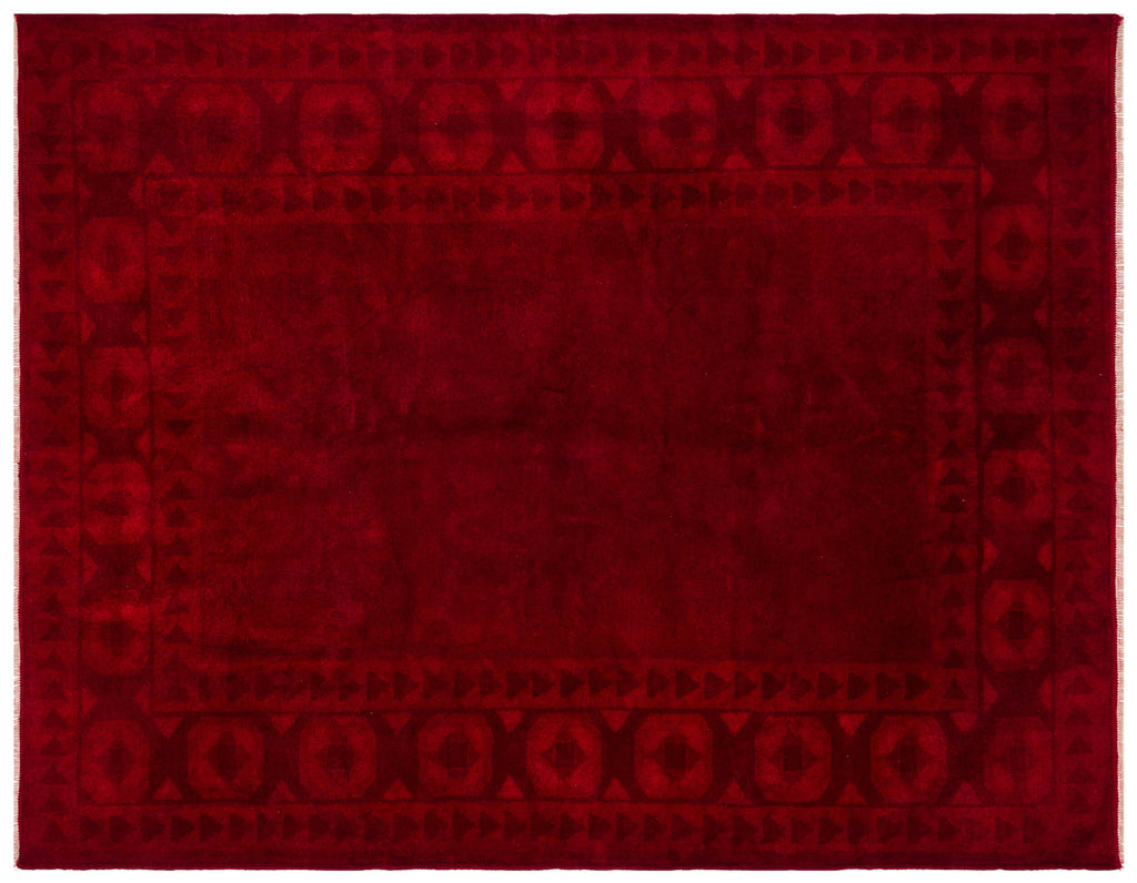 Red Over Dyed Anatolium Rug 5'9'' x 7'3'' ft 175 x 220 cm