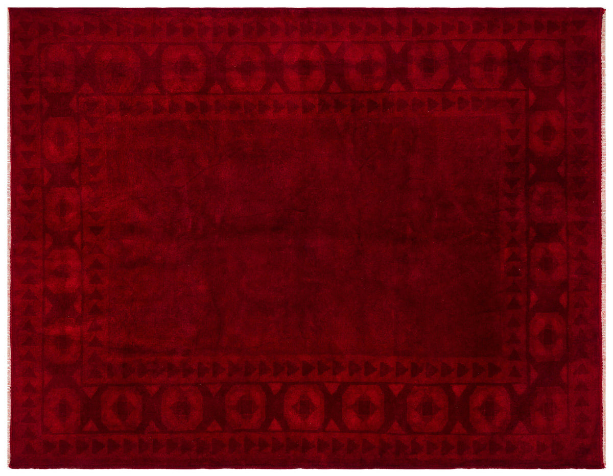 Red Over Dyed Anatolium Rug 5&#39;9&#39;&#39; x 7&#39;3&#39;&#39; ft 175 x 220 cm