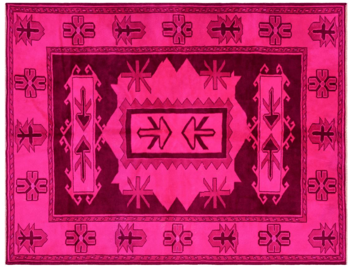 Pink Over Dyed Anatolium Rug 5&#39;11&#39;&#39; x 7&#39;7&#39;&#39; ft 180 x 230 cm