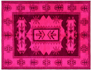 Pink Over Dyed Anatolium Rug 5'11'' x 7'7'' ft 180 x 230 cm