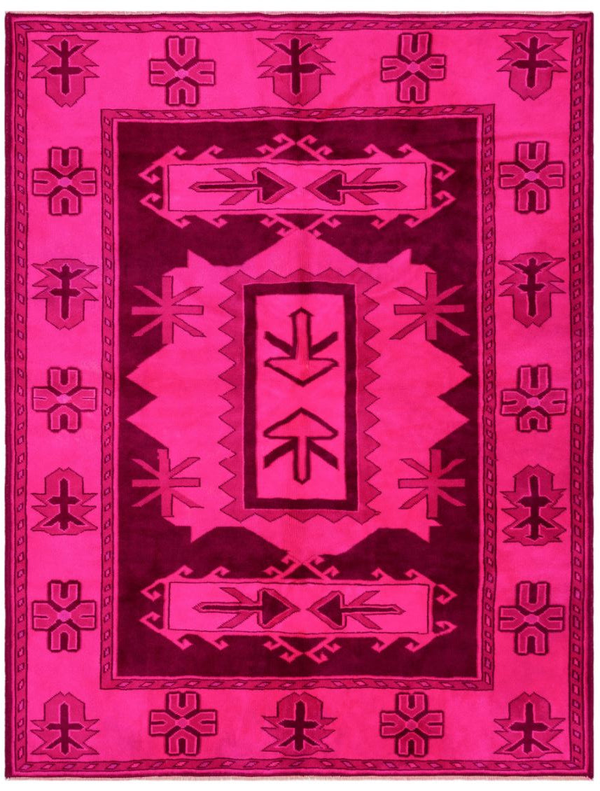 Pink Over Dyed Anatolium Rug 5&#39;11&#39;&#39; x 7&#39;7&#39;&#39; ft 180 x 230 cm