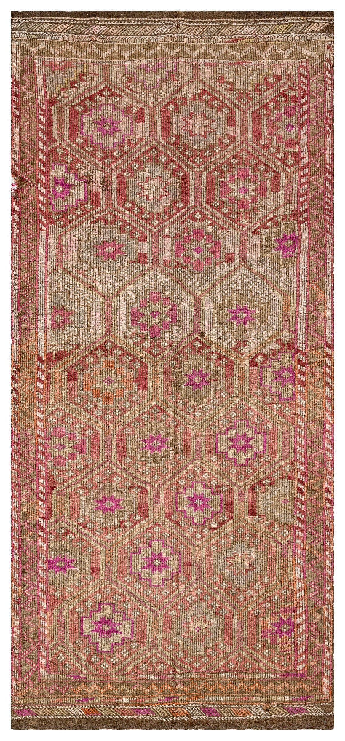 Geometric Over Dyed Kilim Rug 4&#39;11&#39;&#39; x 11&#39;6&#39;&#39; ft 149 x 350 cm