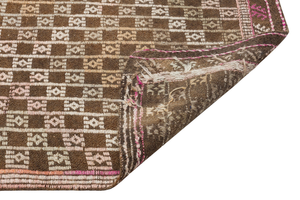Geometric Over Dyed Kilim Rug 4'6'' x 9'4'' ft 138 x 285 cm