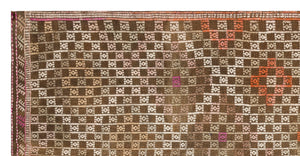 Geometric Over Dyed Kilim Rug 4'6'' x 9'4'' ft 138 x 285 cm
