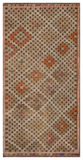 Geometric Over Dyed Kilim Rug 4'6'' x 9'4'' ft 138 x 285 cm