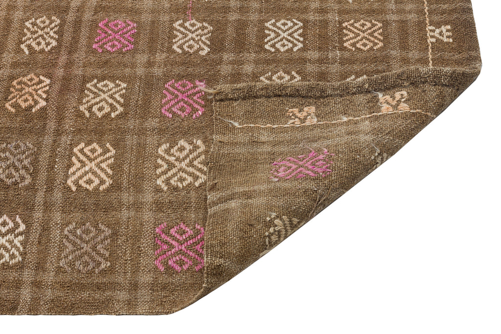Geometric Over Dyed Kilim Rug 5'4'' x 9'9'' ft 163 x 297 cm