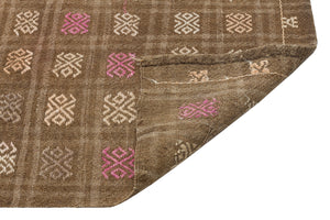 Geometric Over Dyed Kilim Rug 5'4'' x 9'9'' ft 163 x 297 cm
