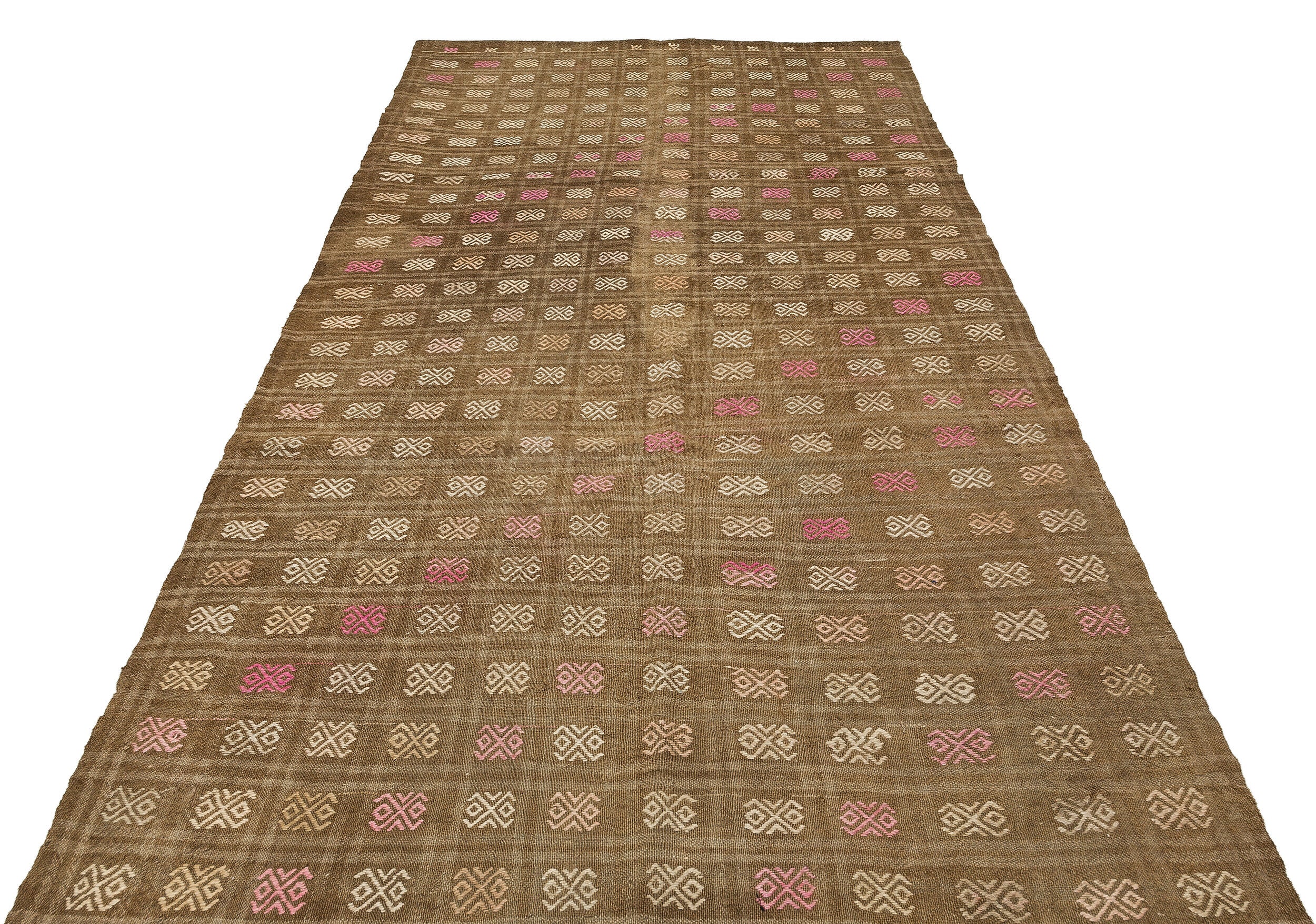 Geometric Over Dyed Kilim Rug 5'4'' x 9'9'' ft 163 x 297 cm