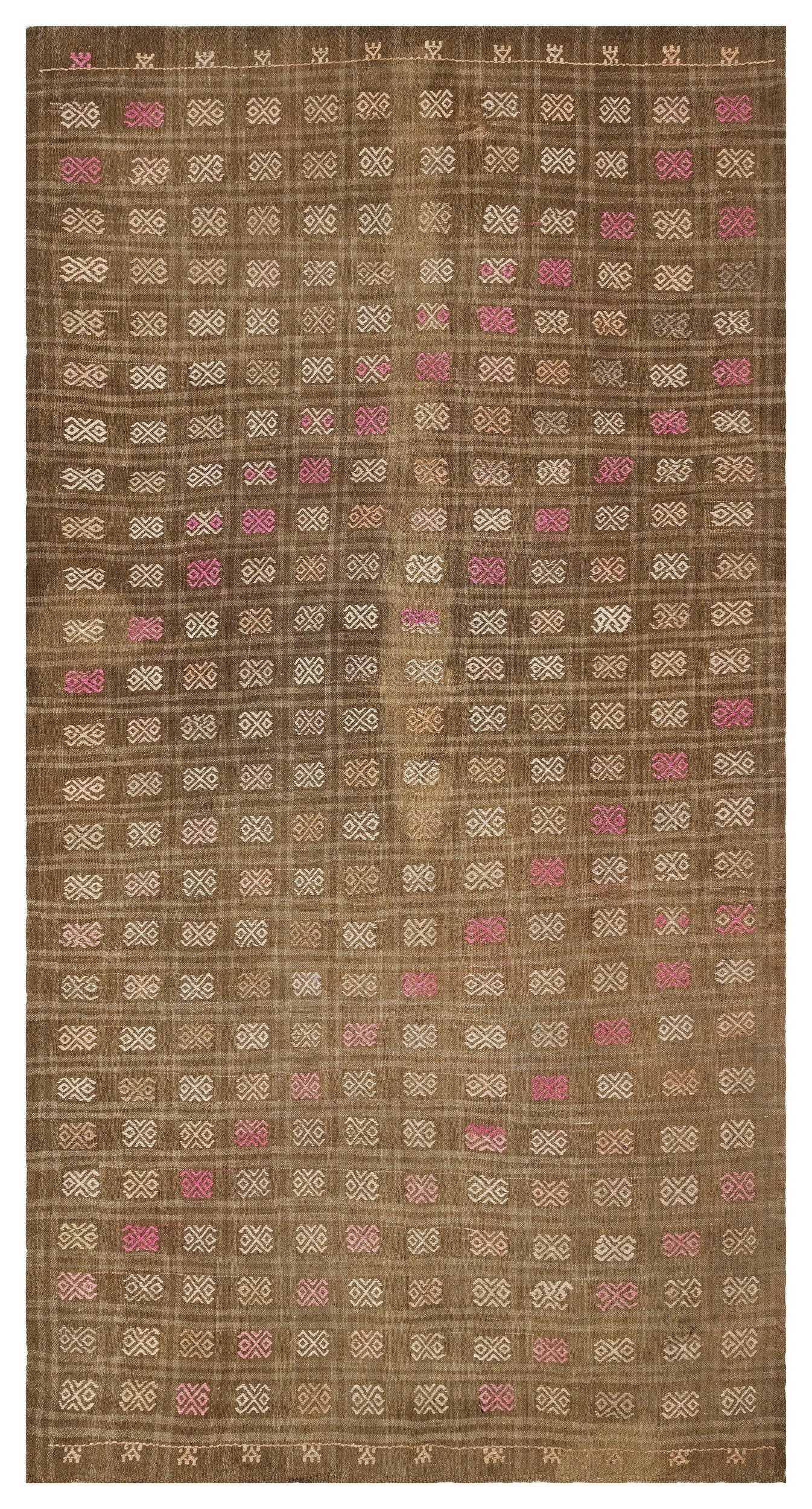 Geometric Over Dyed Kilim Rug 5'4'' x 9'9'' ft 163 x 297 cm