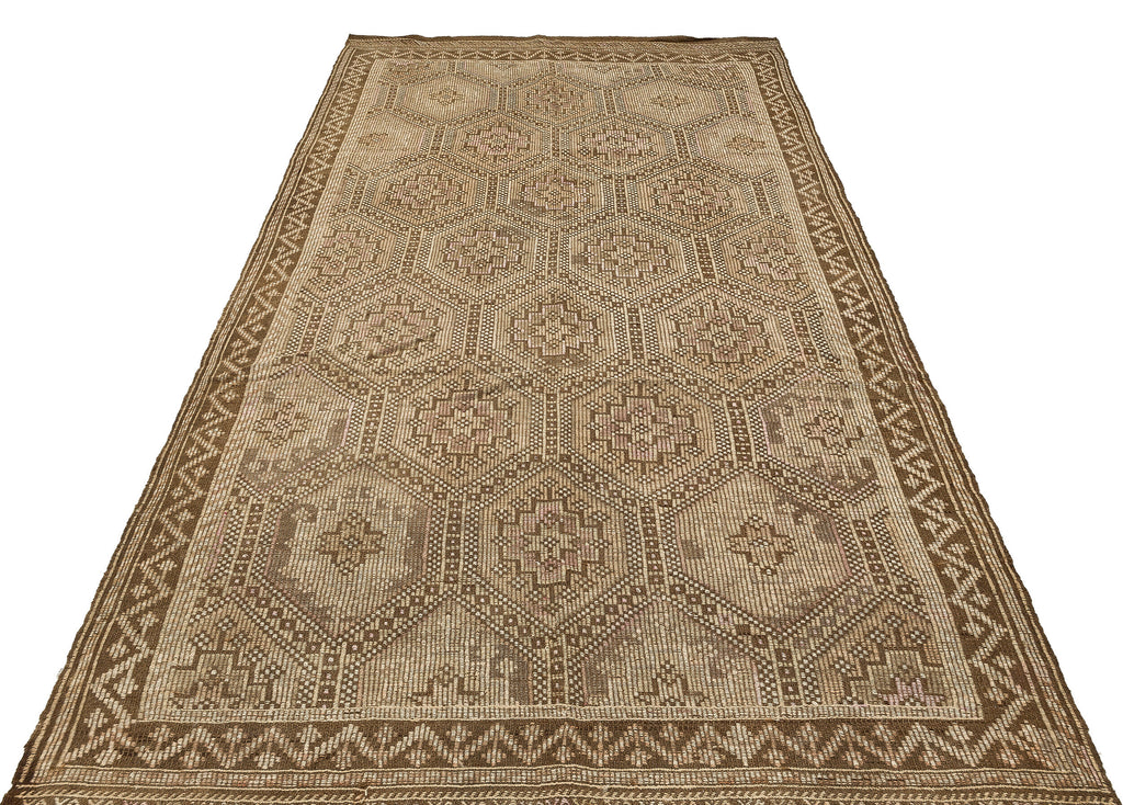 Geometric Over Dyed Kilim Rug 5'5'' x 10'3'' ft 166 x 313 cm