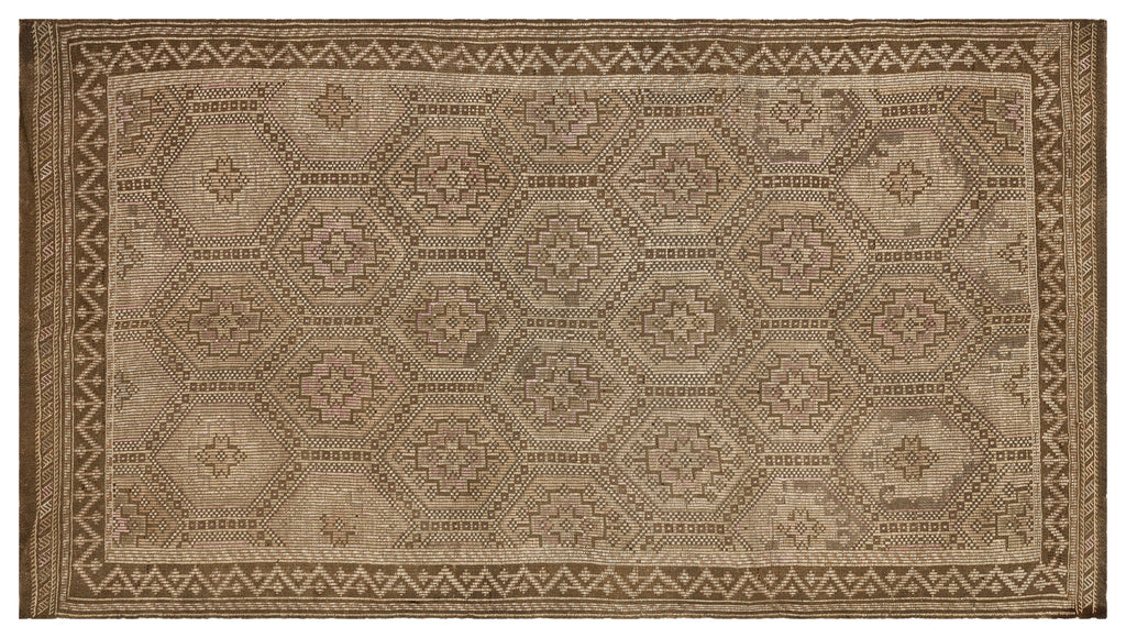 Geometric Over Dyed Kilim Rug 5'5'' x 10'3'' ft 166 x 313 cm