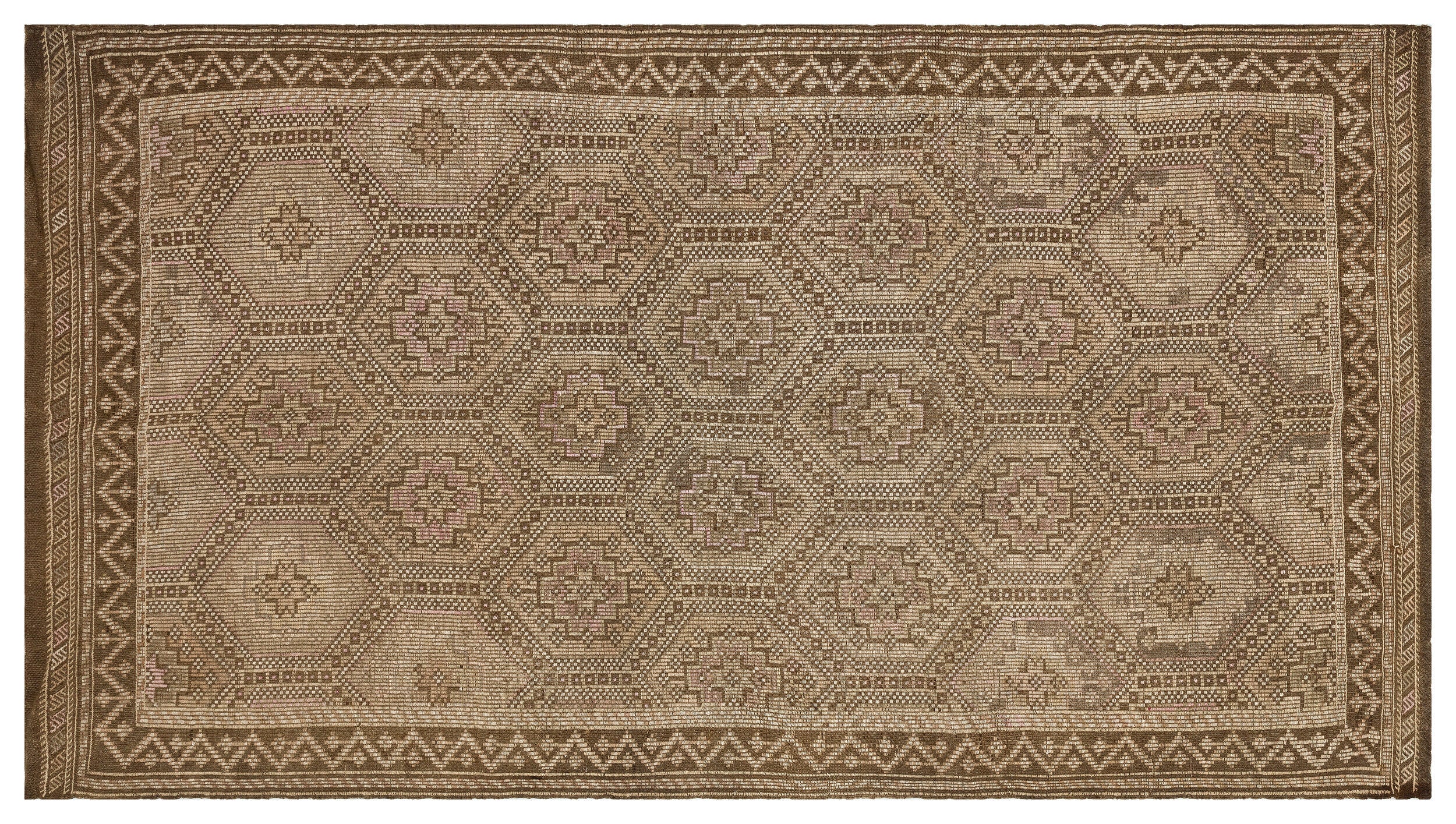 Geometric Over Dyed Kilim Rug 5'5'' x 10'3'' ft 166 x 313 cm