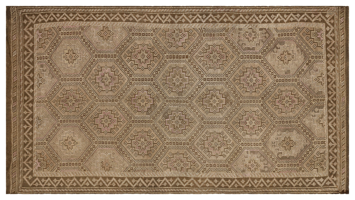 Geometric Over Dyed Kilim Rug 5&#39;5&#39;&#39; x 10&#39;3&#39;&#39; ft 166 x 313 cm