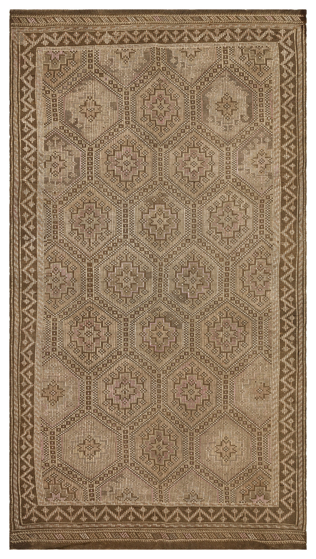 Geometric Over Dyed Kilim Rug 5'5'' x 10'3'' ft 166 x 313 cm