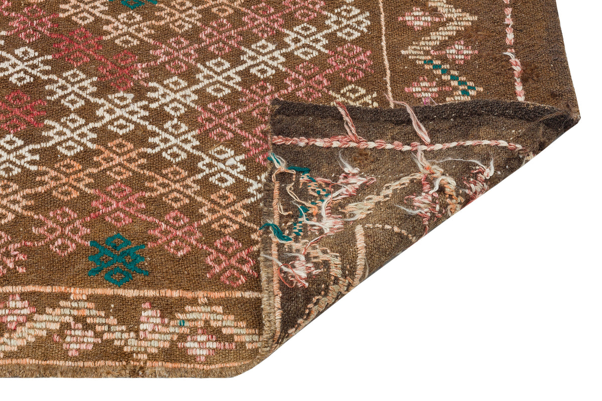 Geometric Over Dyed Kilim Rug 5&#39;1&#39;&#39; x 10&#39;6&#39;&#39; ft 154 x 320 cm