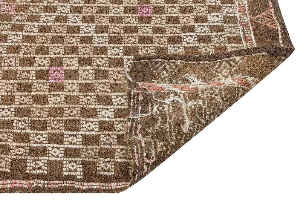 Geometric Over Dyed Kilim Rug 4'10'' x 8'8'' ft 147 x 264 cm