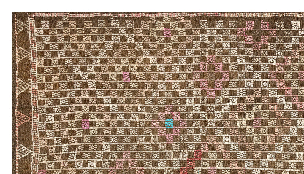 Geometric Over Dyed Kilim Rug 4'10'' x 8'8'' ft 147 x 264 cm