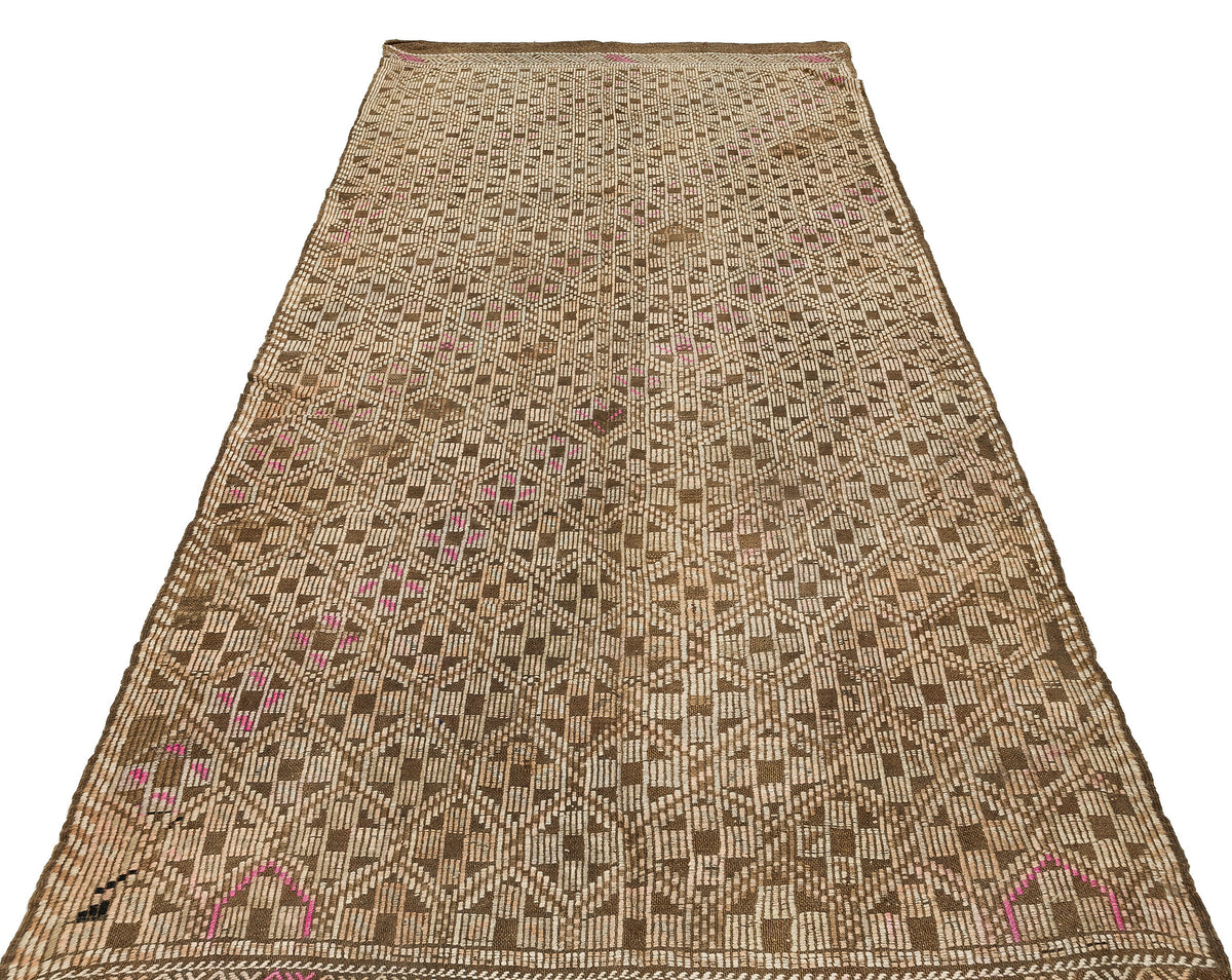Geometric Over Dyed Kilim Rug 4&#39;9&#39;&#39; x 9&#39;7&#39;&#39; ft 146 x 292 cm